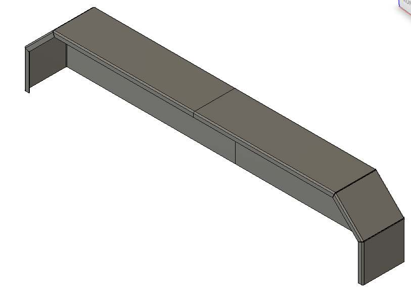 Assembled trailer fender CAD rendering showing two halves joined at the center. Digital file only.