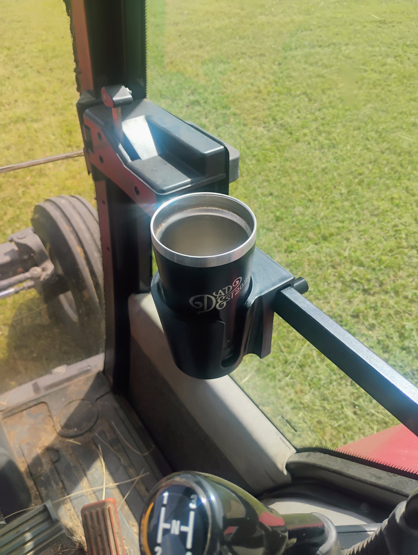Cup Holder for Case IH / International Harvester Maxxum Cab Tractors - Door Grab Bar Mount
