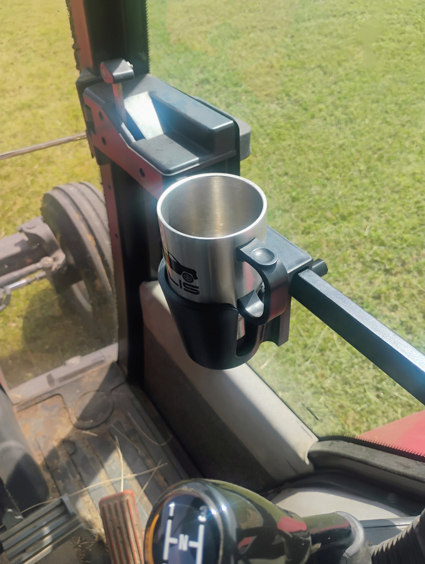 Cup Holder for Case IH / International Harvester Maxxum Cab Tractors - Door Grab Bar Mount