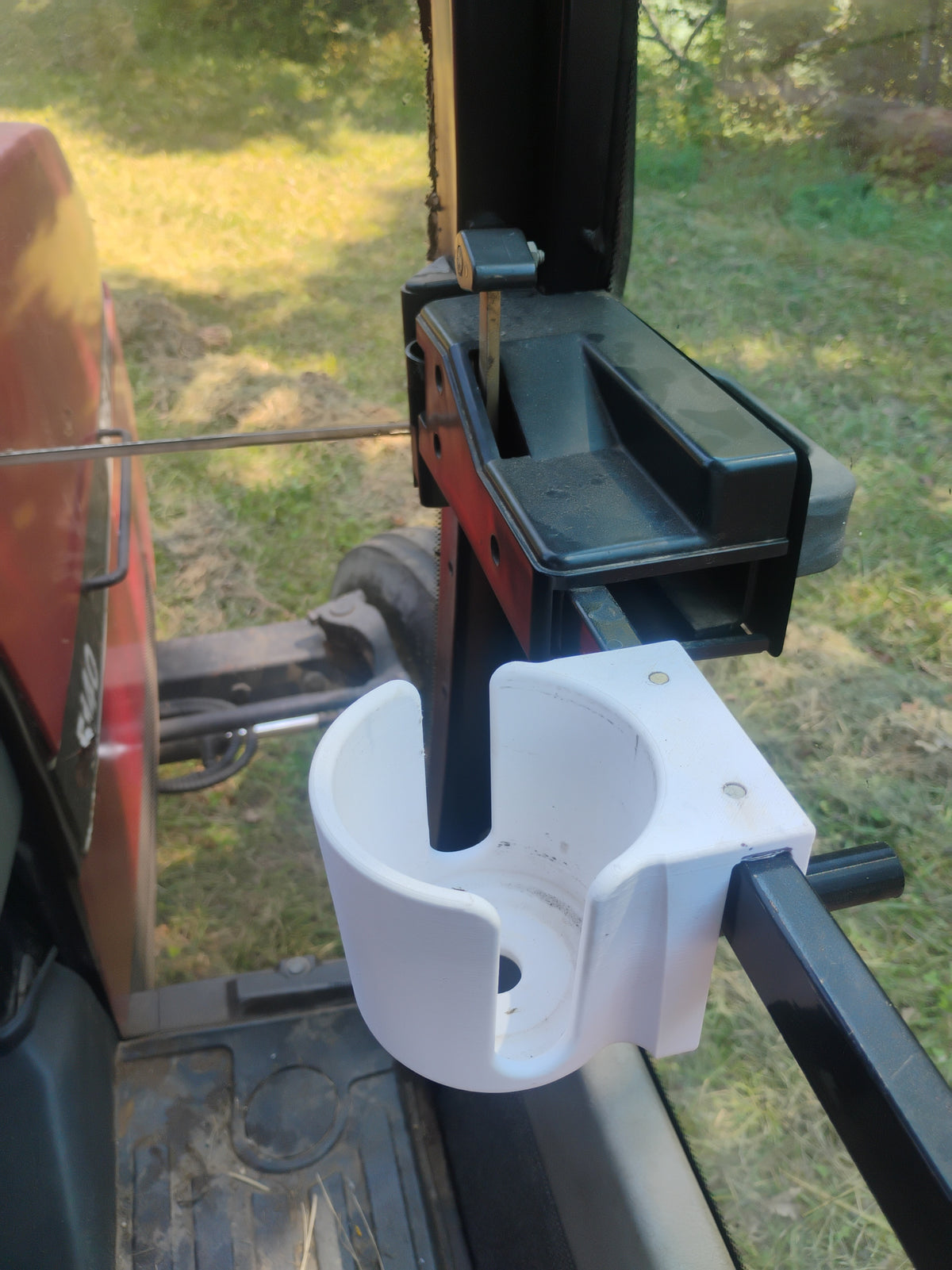 Cup Holder for Case IH / International Harvester Maxxum Cab Tractors - Door Grab Bar Mount